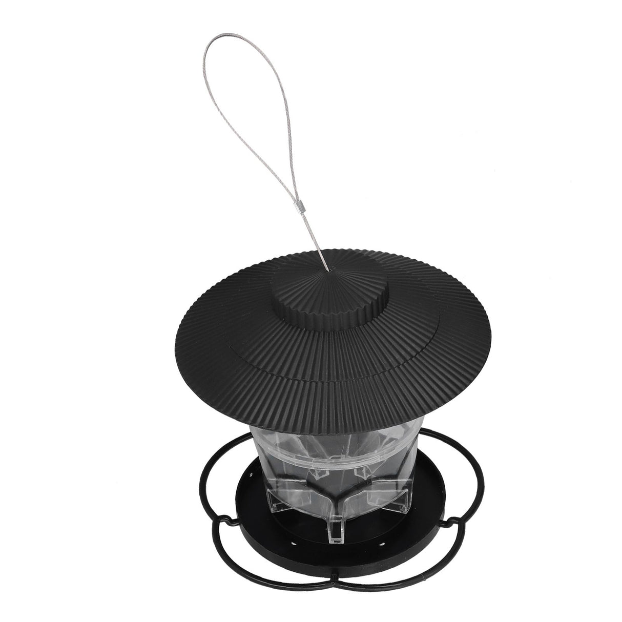 Bird Feeder 1L Durable ABS Easy Filling Transparent Container Portable Pavilion Design Hanging Bird Feeder