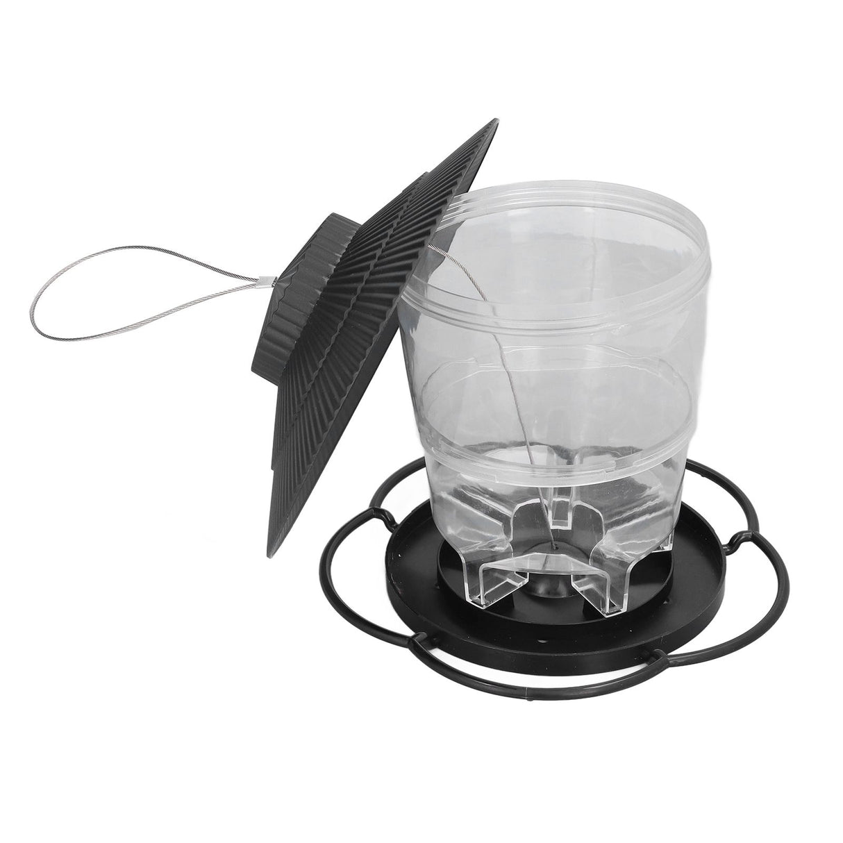 Bird Feeder 1L Durable ABS Easy Filling Transparent Container Portable Pavilion Design Hanging Bird Feeder