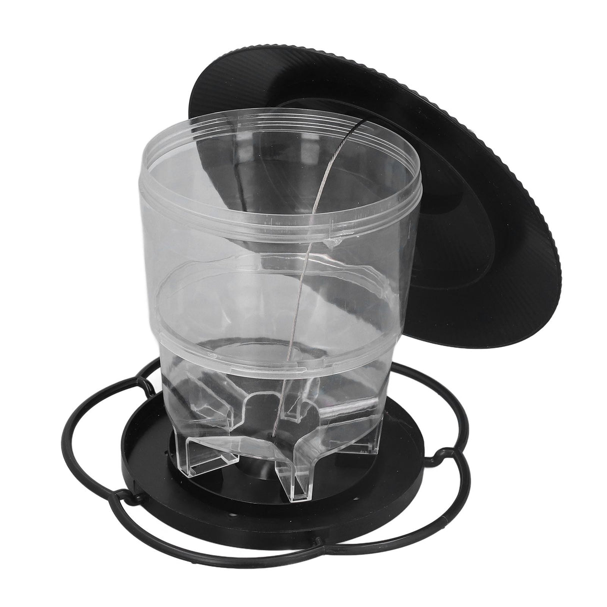 Bird Feeder 1L Durable ABS Easy Filling Transparent Container Portable Pavilion Design Hanging Bird Feeder