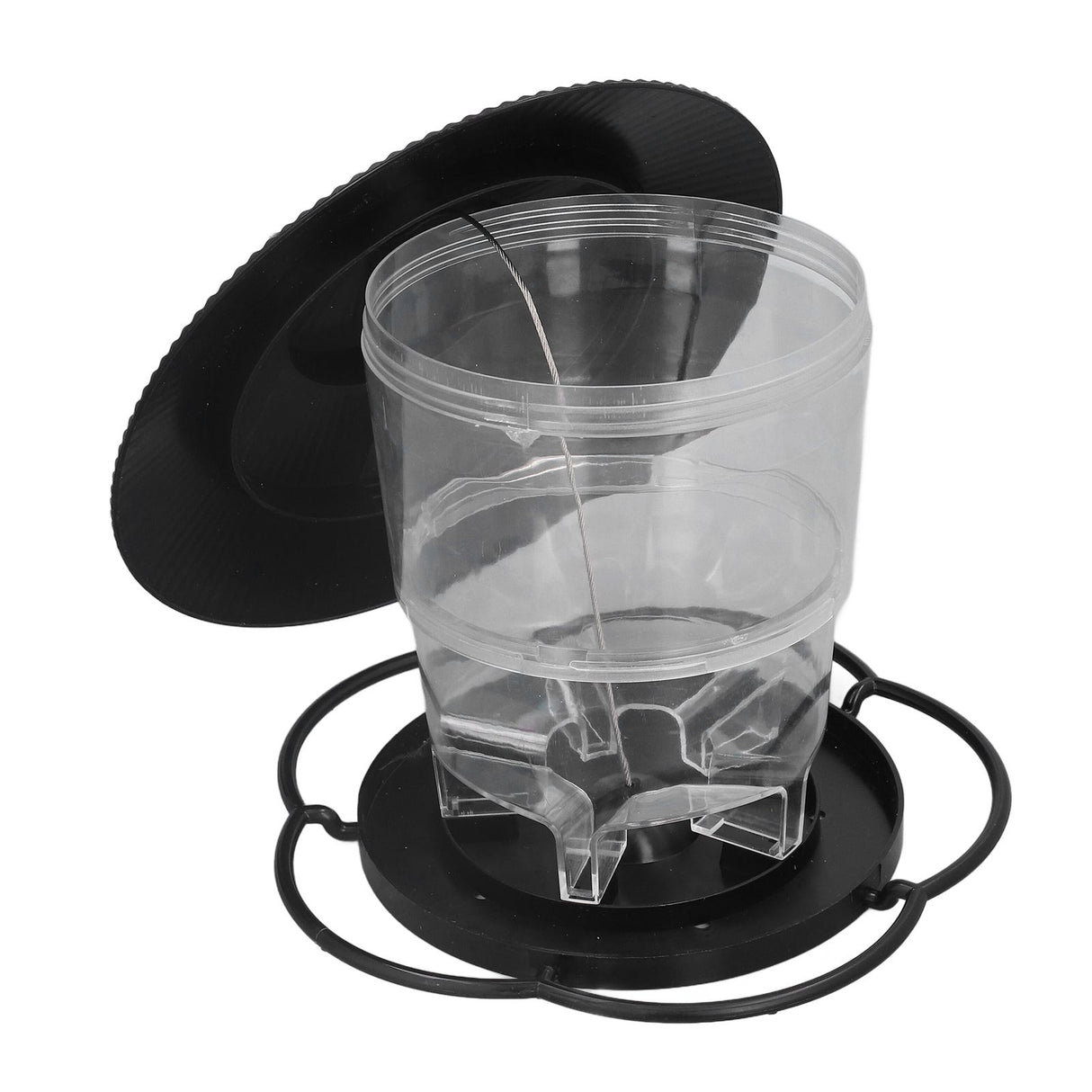 Bird Feeder 1L Durable ABS Easy Filling Transparent Container Portable Pavilion Design Hanging Bird Feeder