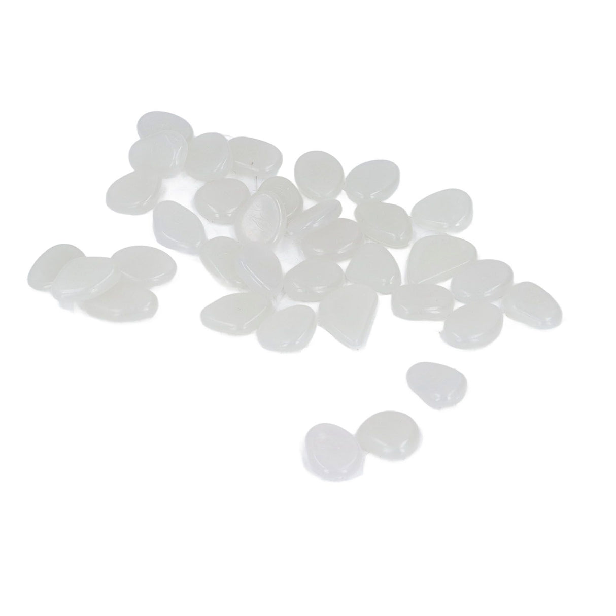 Outdoor Luminous Stones Colorful Fluorescent Luminous Pebbles for Dark Garden Courtyard Walkway Garden Trails 100 / Bag White