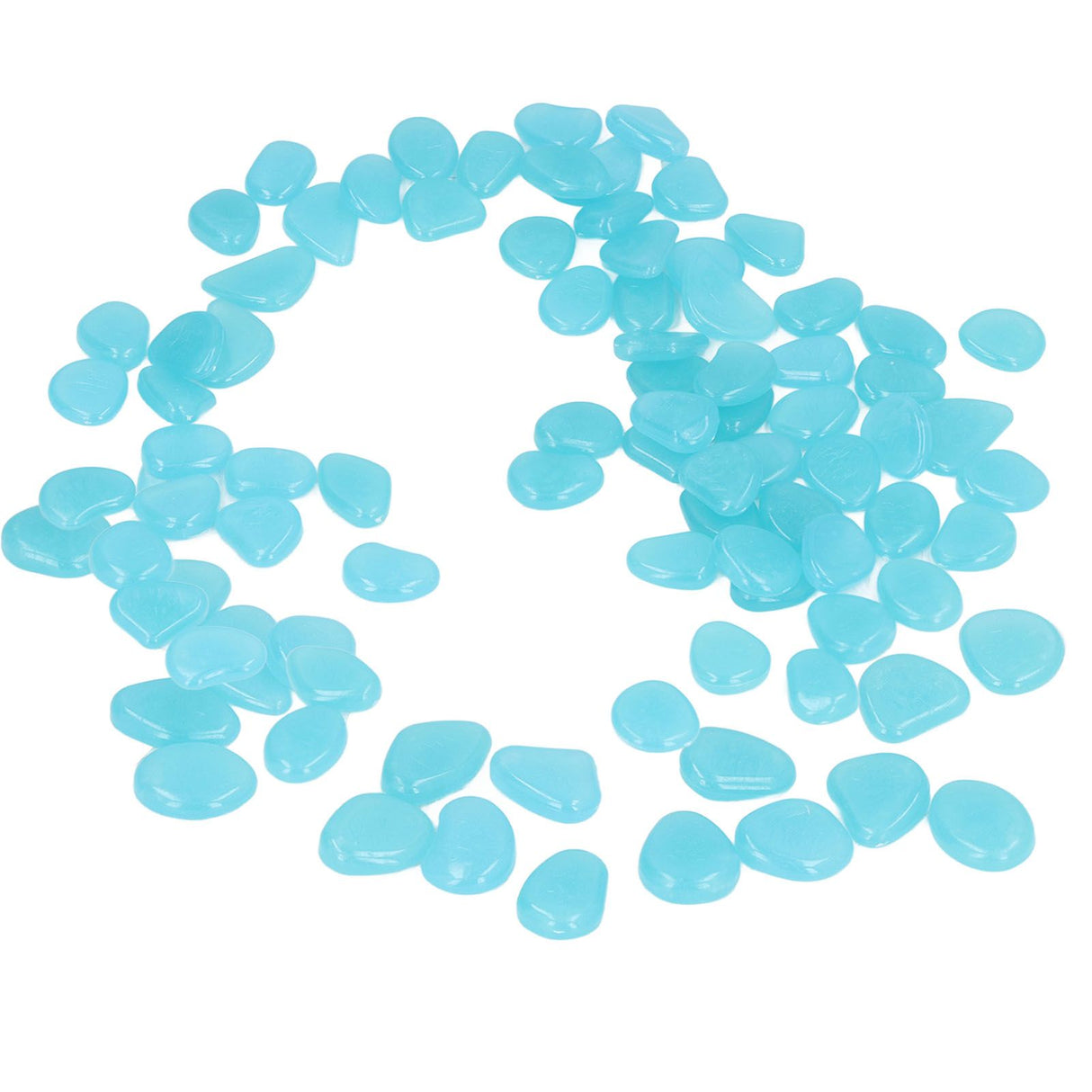 Outdoor Luminous Stones Colorful Fluorescent Luminous Pebbles for Dark Garden Courtyard Walkway Garden Trails 200 / Bag Light Blue