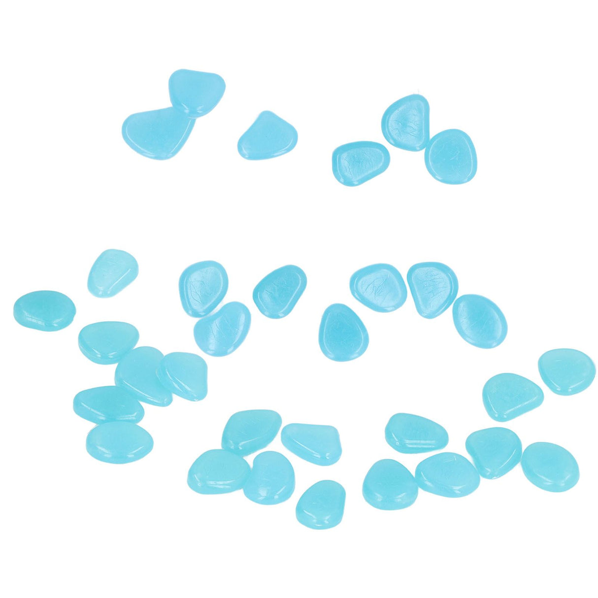 Outdoor Luminous Stones Colorful Fluorescent Luminous Pebbles for Dark Garden Courtyard Walkway Garden Trails 200 / Bag Light Blue