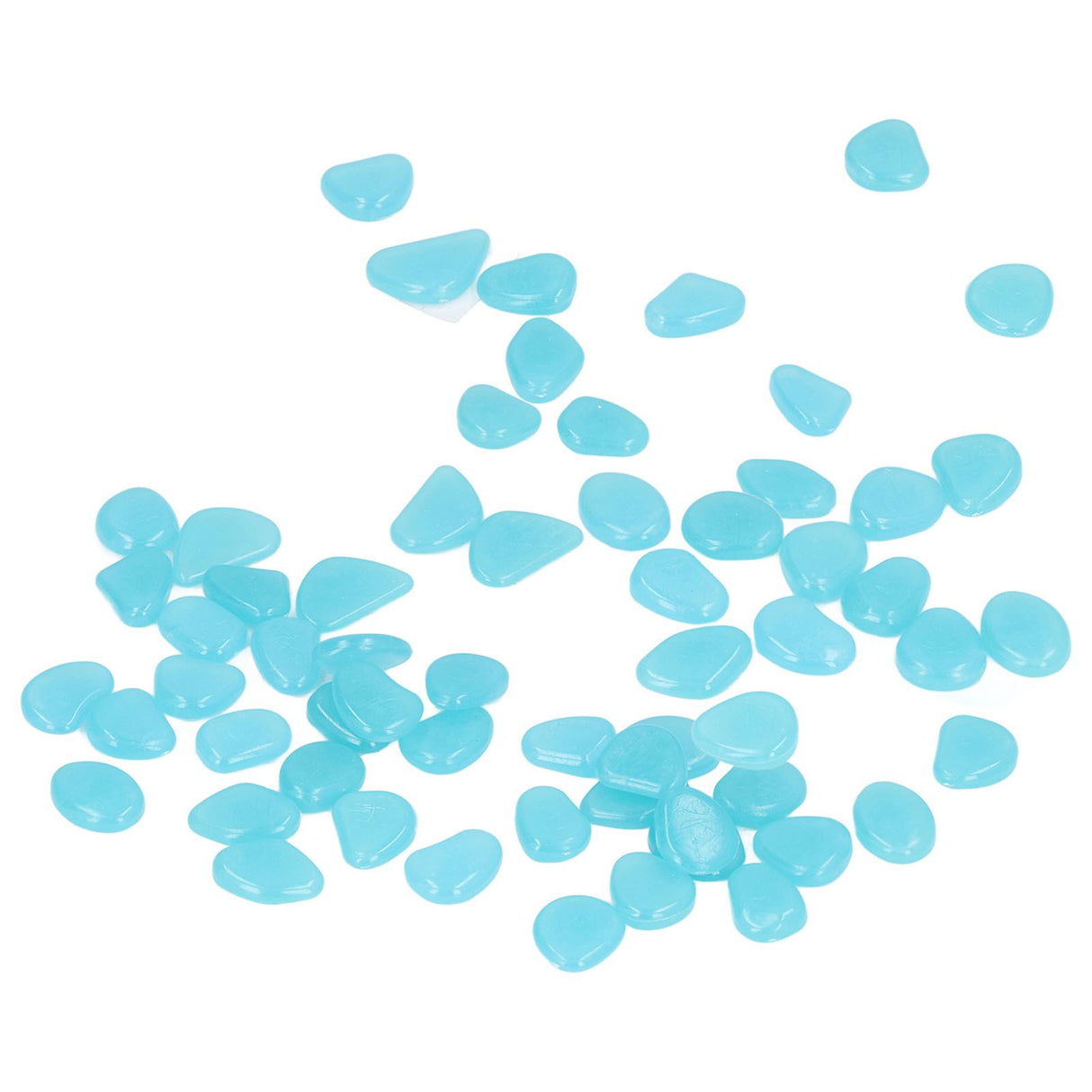 Outdoor Luminous Stones Colorful Fluorescent Luminous Pebbles for Dark Garden Courtyard Walkway Garden Trails 200 / Bag Light Blue