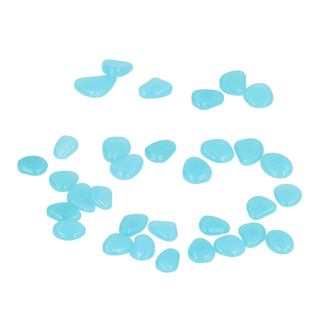 Outdoor Luminous Stones Colorful Fluorescent Luminous Pebbles for Dark Garden Courtyard Walkway Garden Trails 200 / Bag Light Blue