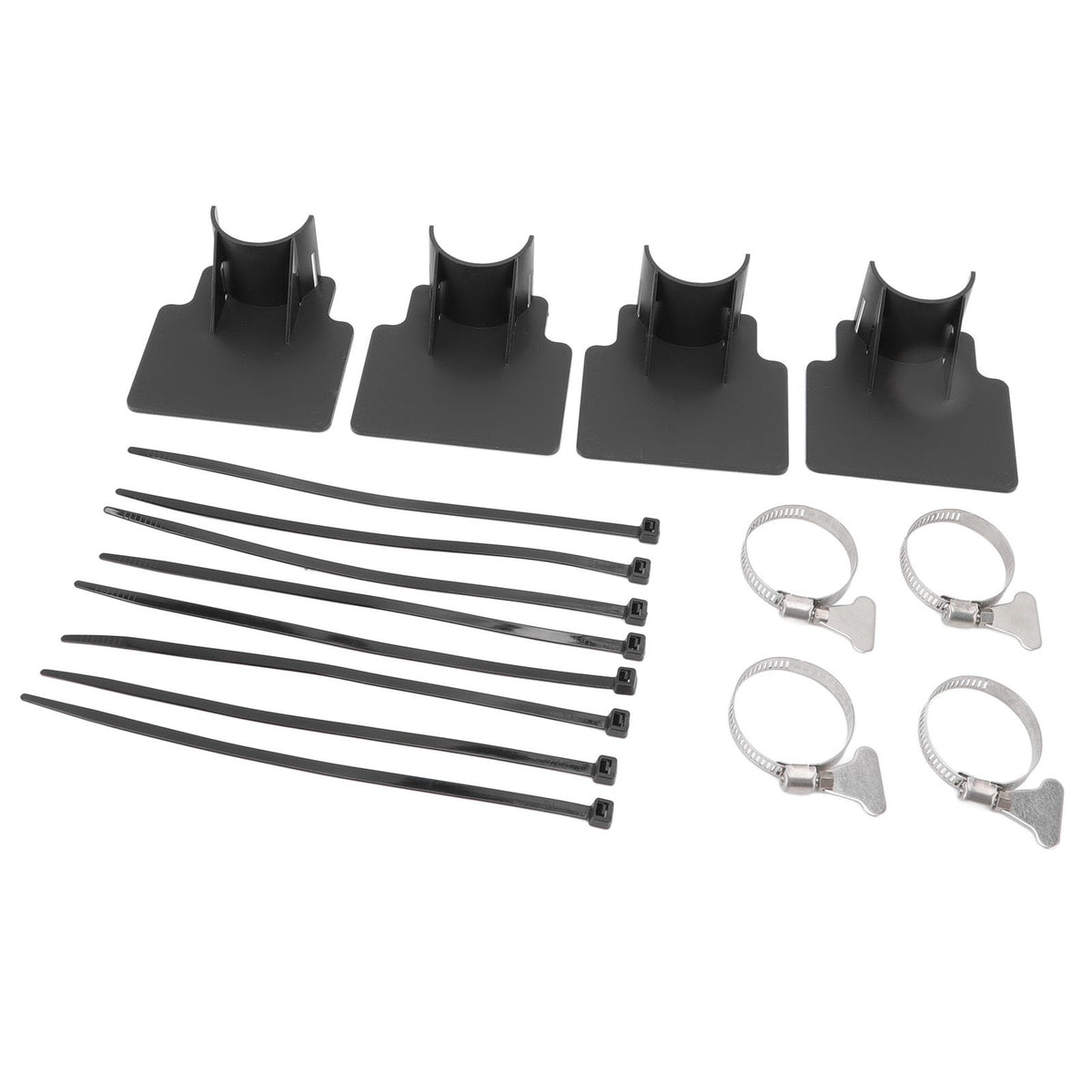 4 Sets Swimming Pool Pipe Holder Prevent Pipe Slip Cable Ties Stainless Steel Hose Clamp Swimming Pool Hose Holder Black