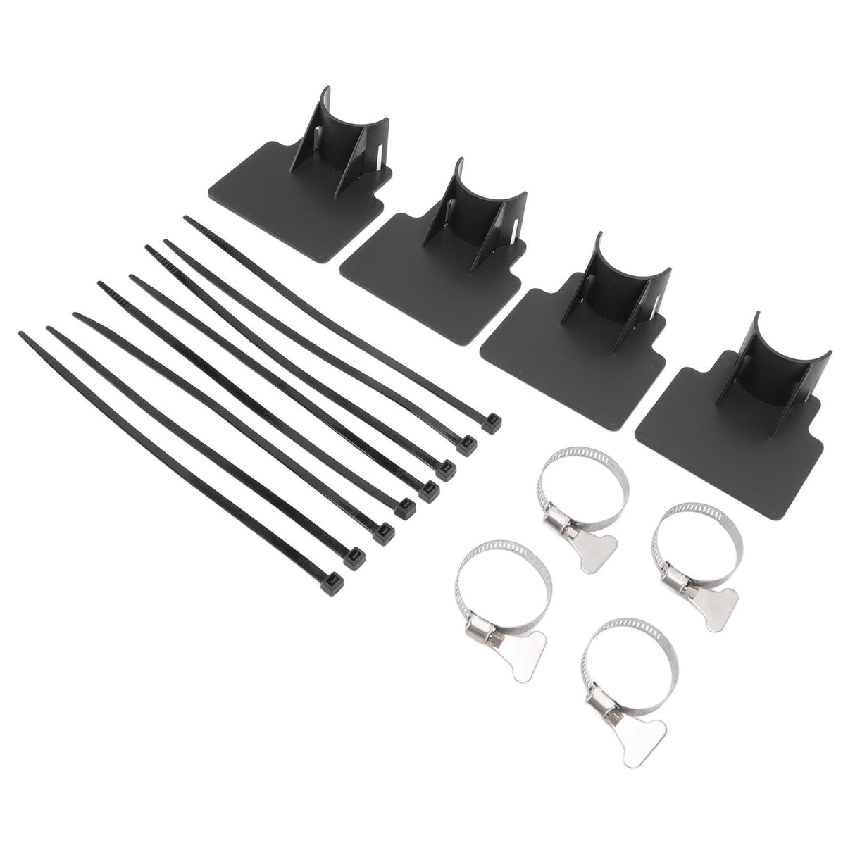 4 Sets Swimming Pool Pipe Holder Prevent Pipe Slip Cable Ties Stainless Steel Hose Clamp Swimming Pool Hose Holder Black