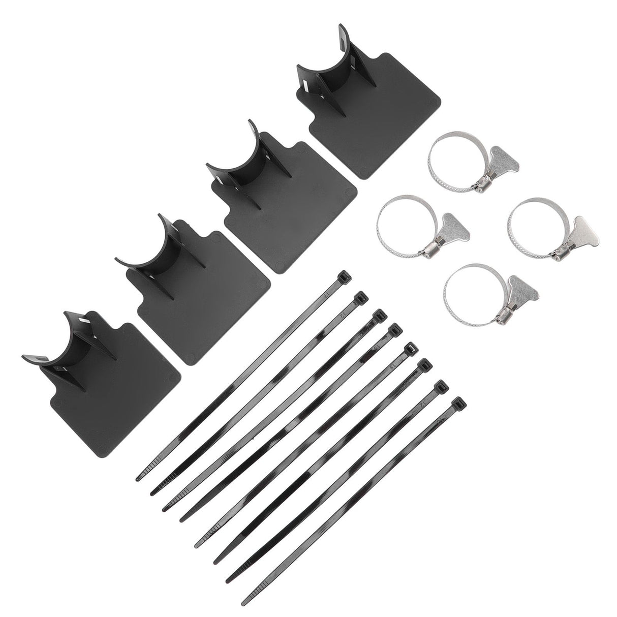 4 Sets Swimming Pool Pipe Holder Prevent Pipe Slip Cable Ties Stainless Steel Hose Clamp Swimming Pool Hose Holder Black
