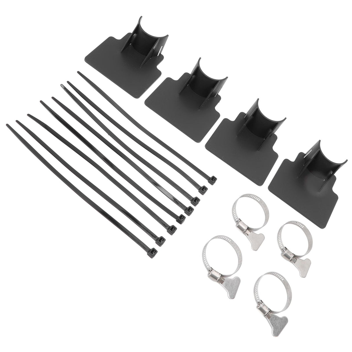 4 Sets Swimming Pool Pipe Holder Prevent Pipe Slip Cable Ties Stainless Steel Hose Clamp Swimming Pool Hose Holder Black