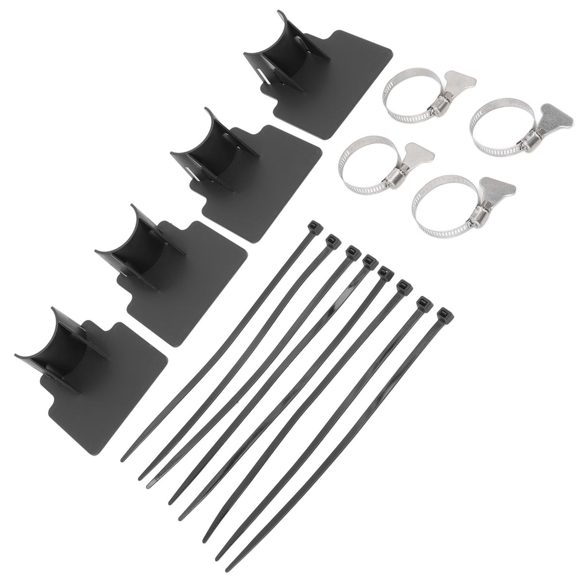 4 Sets Swimming Pool Pipe Holder Prevent Pipe Slip Cable Ties Stainless Steel Hose Clamp Swimming Pool Hose Holder Black
