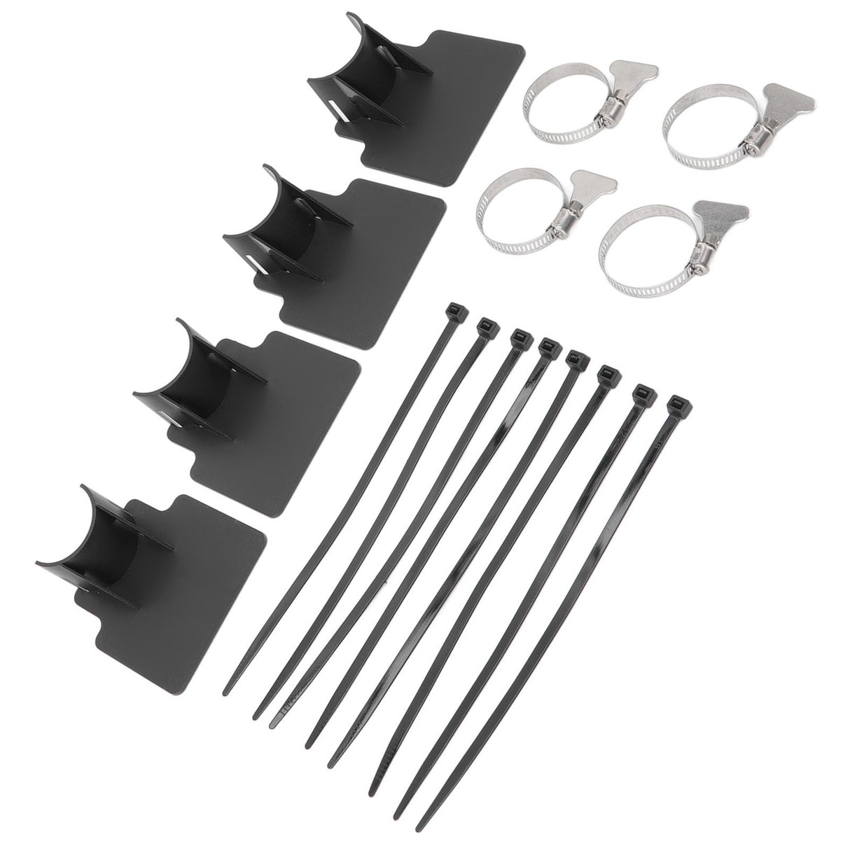 4 Sets Swimming Pool Pipe Holder Prevent Pipe Slip Cable Ties Stainless Steel Hose Clamp Swimming Pool Hose Holder Black