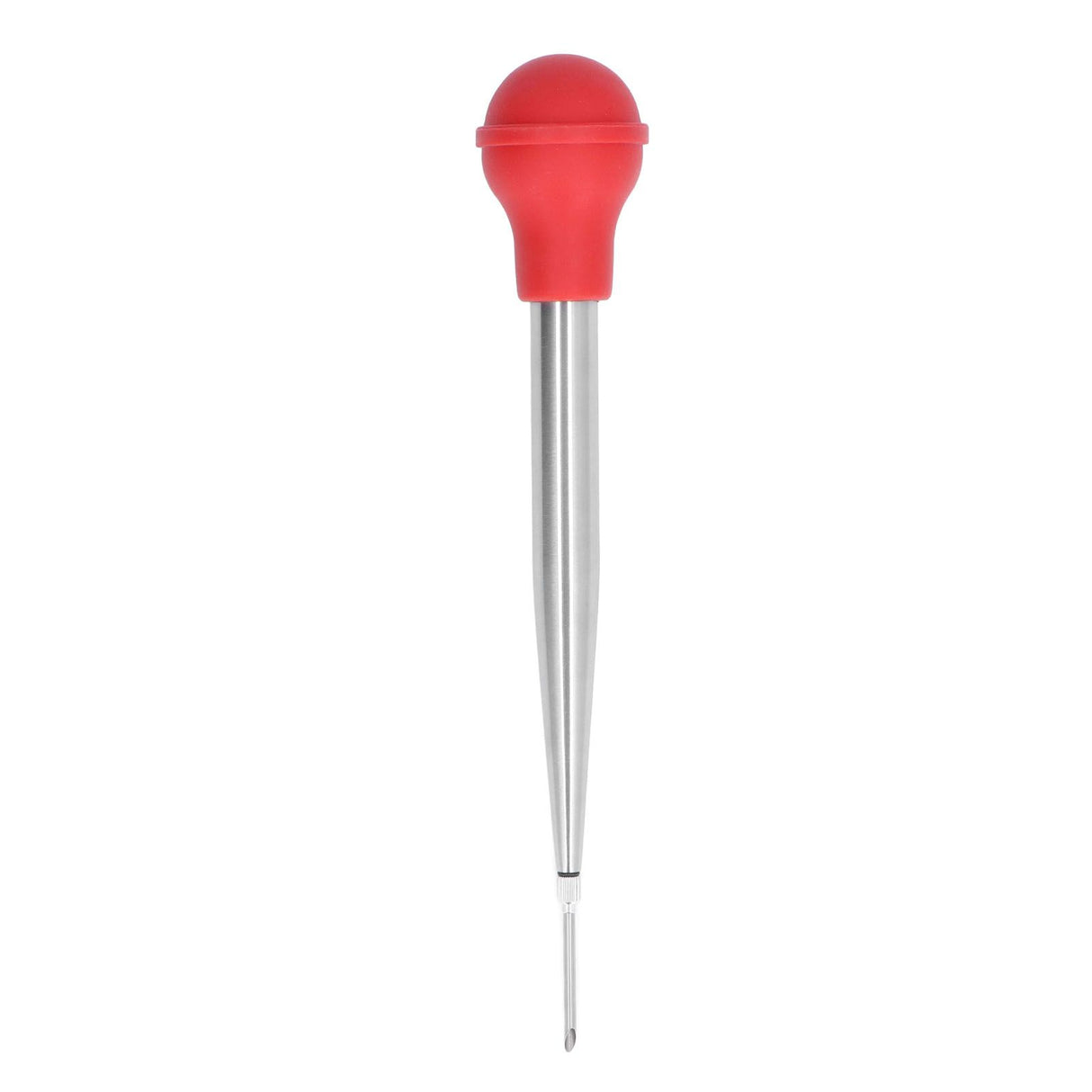 Turkey Injector Stainless Steel Thickened Silicone Design Cooking Seasoning Pump with Cleaning Sweep Red