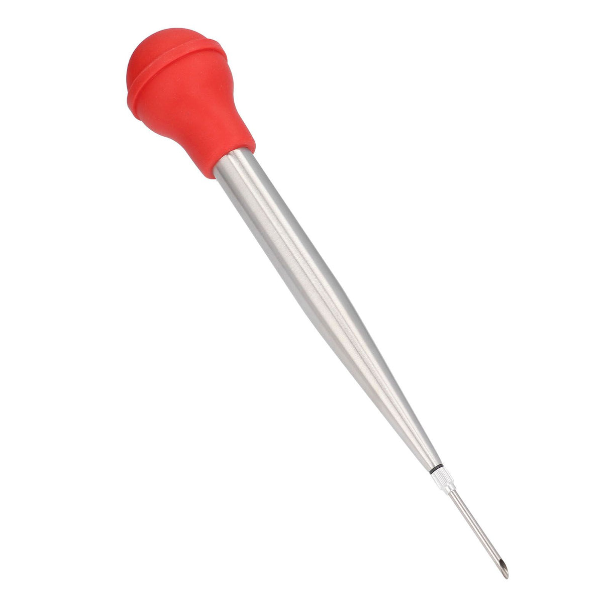 Turkey Injector Stainless Steel Thickened Silicone Design Cooking Seasoning Pump with Cleaning Sweep Red