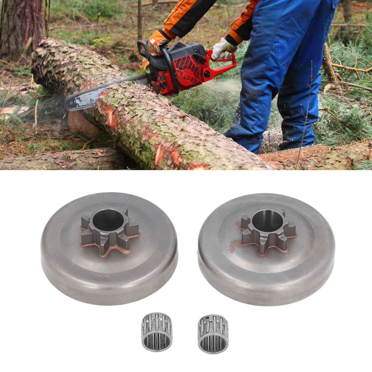 Chainsaw 7 Tooth Clutch Drum Needle Bearing Kit Sprocket Accessories for Husqvarna 350 340 345 445 450 450
