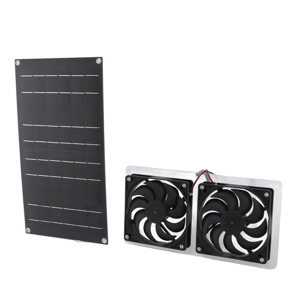 Solar Panel Fan Kit 100W Dual Fans IP67 Waterproof Low Noise Wide Application Solar Powered Fan For Pet House Hut