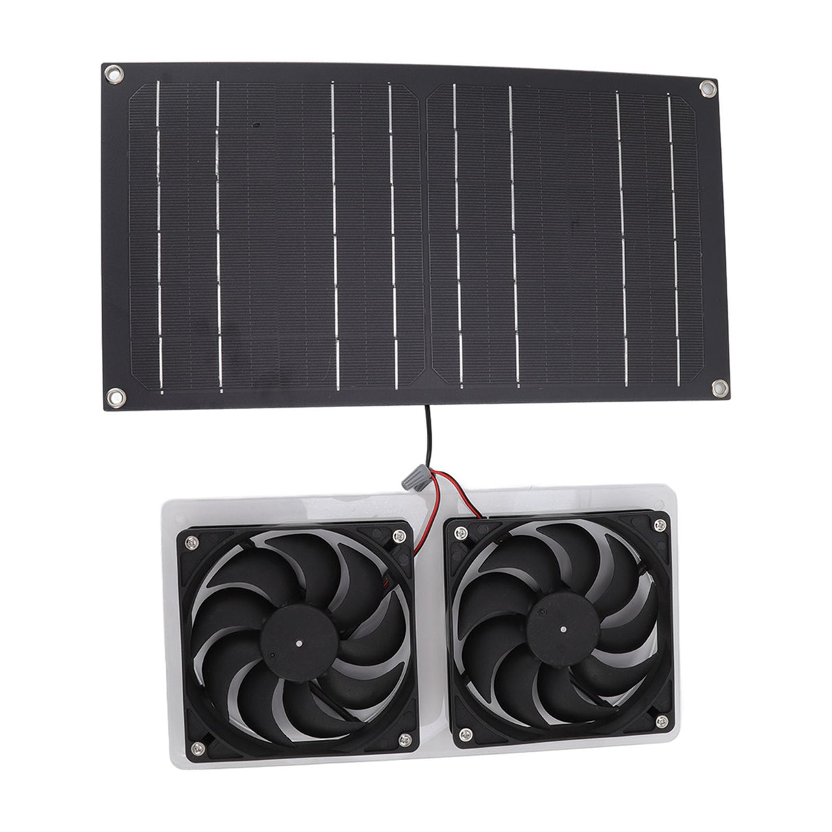 Solar Panel Fan Kit 100W Dual Fans IP67 Waterproof Low Noise Wide Application Solar Powered Fan For Pet House Hut