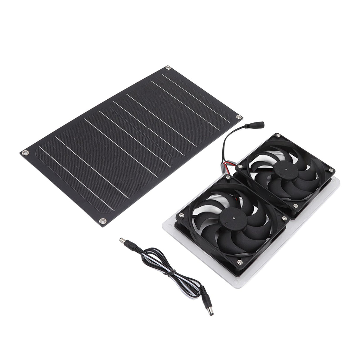 Solar Panel Fan Kit 100W Dual Fans IP67 Waterproof Low Noise Wide Application Solar Powered Fan For Pet House Hut