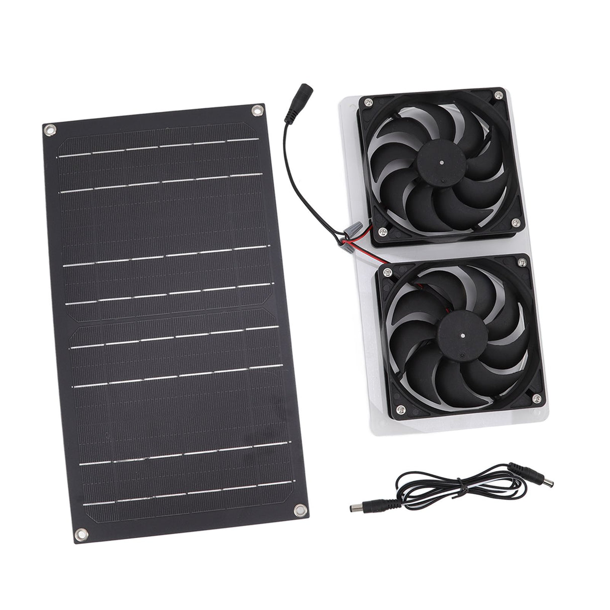 Solar Panel Fan Kit 100W Dual Fans IP67 Waterproof Low Noise Wide Application Solar Powered Fan For Pet House Hut