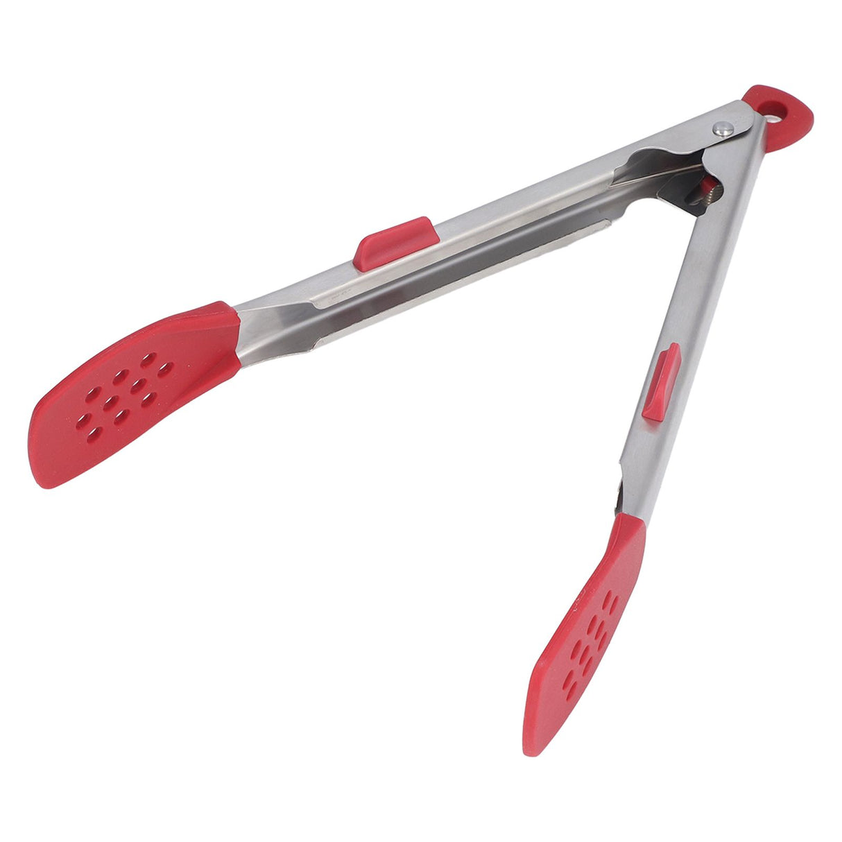 Food Tong Thickened 304 Stainless Steel Anti Slip Corrosion Resistant Barbecue Tongs for Restaurant Kitchen Baking Red