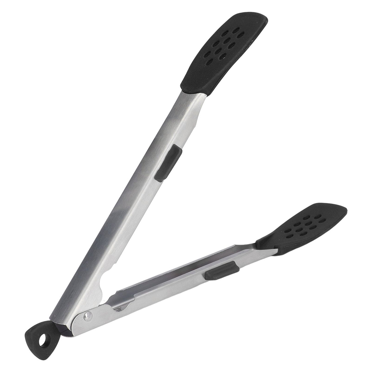 Food Tong Thickened 304 Stainless Steel Anti Slip Corrosion Resistant Barbecue Tongs for Restaurant Kitchen Baking Black