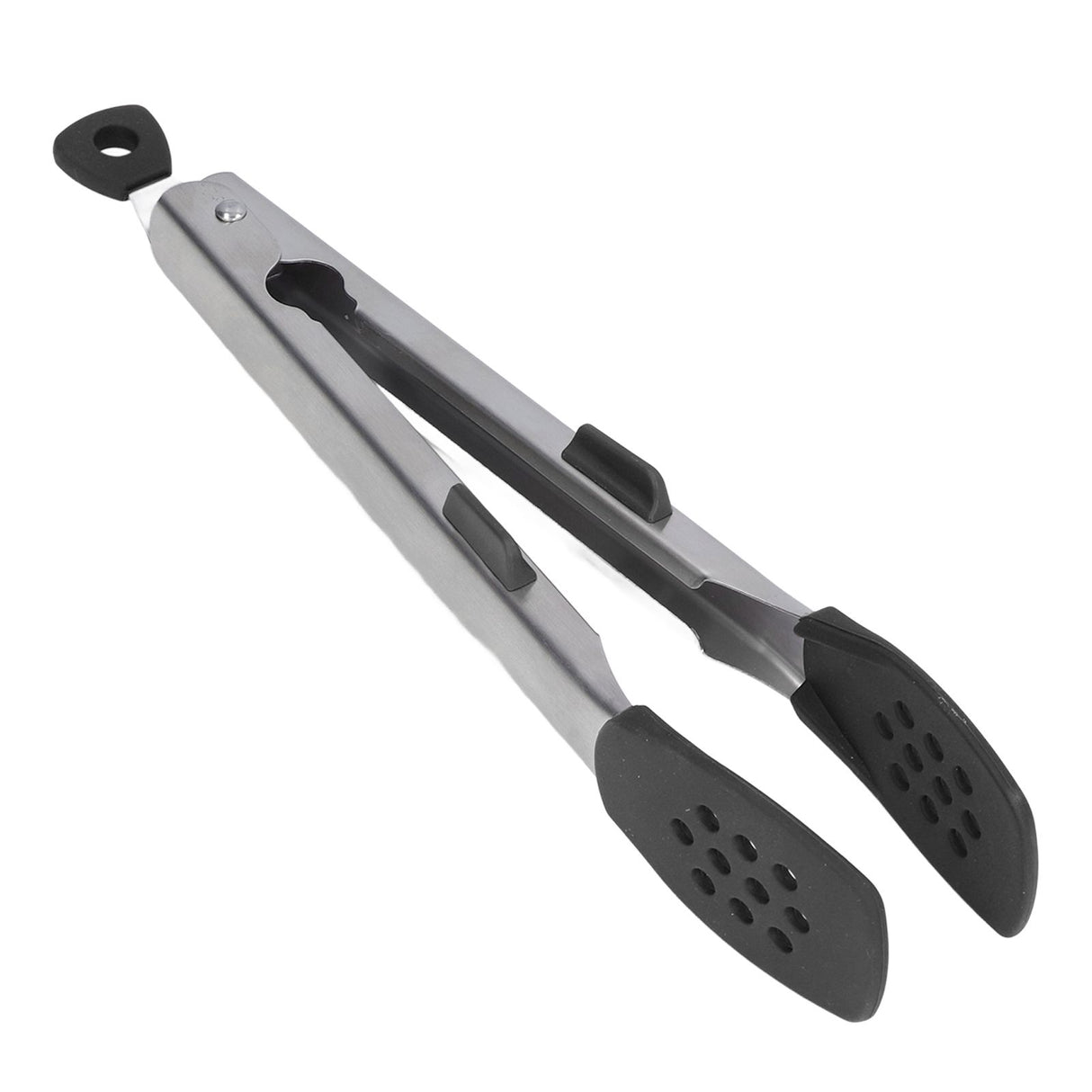 Food Tong Thickened 304 Stainless Steel Anti Slip Corrosion Resistant Barbecue Tongs for Restaurant Kitchen Baking Black