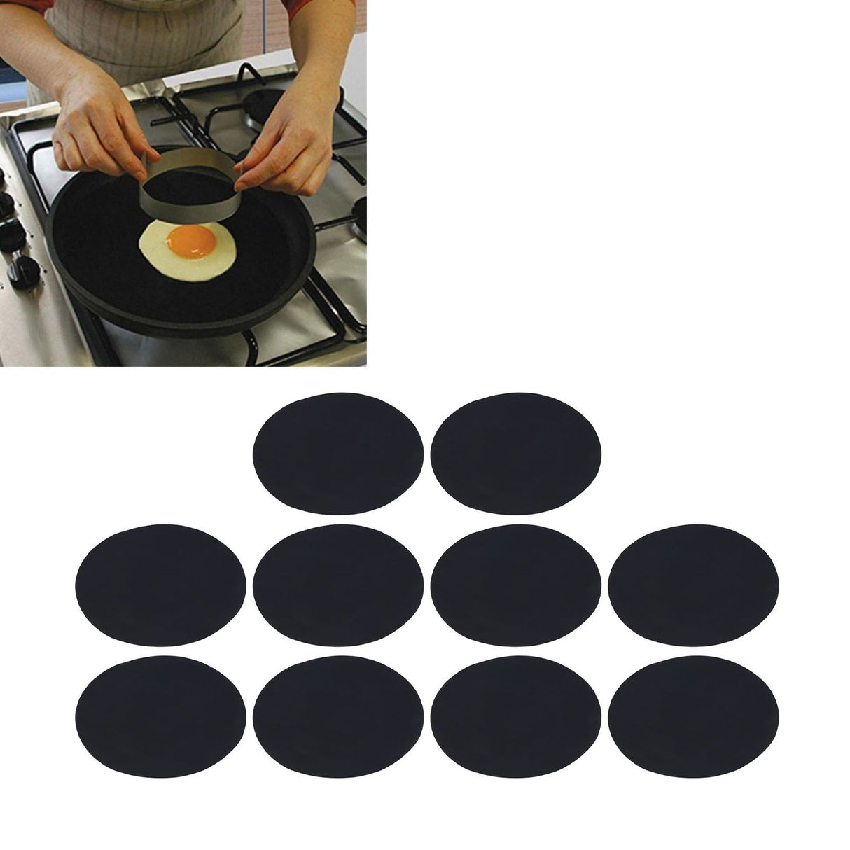 10Pcs Round Barbecue Grill Mat PTFE Reusable Non Stick High Temperature Resistant Fryer Mat for Frying Cooking Grilling