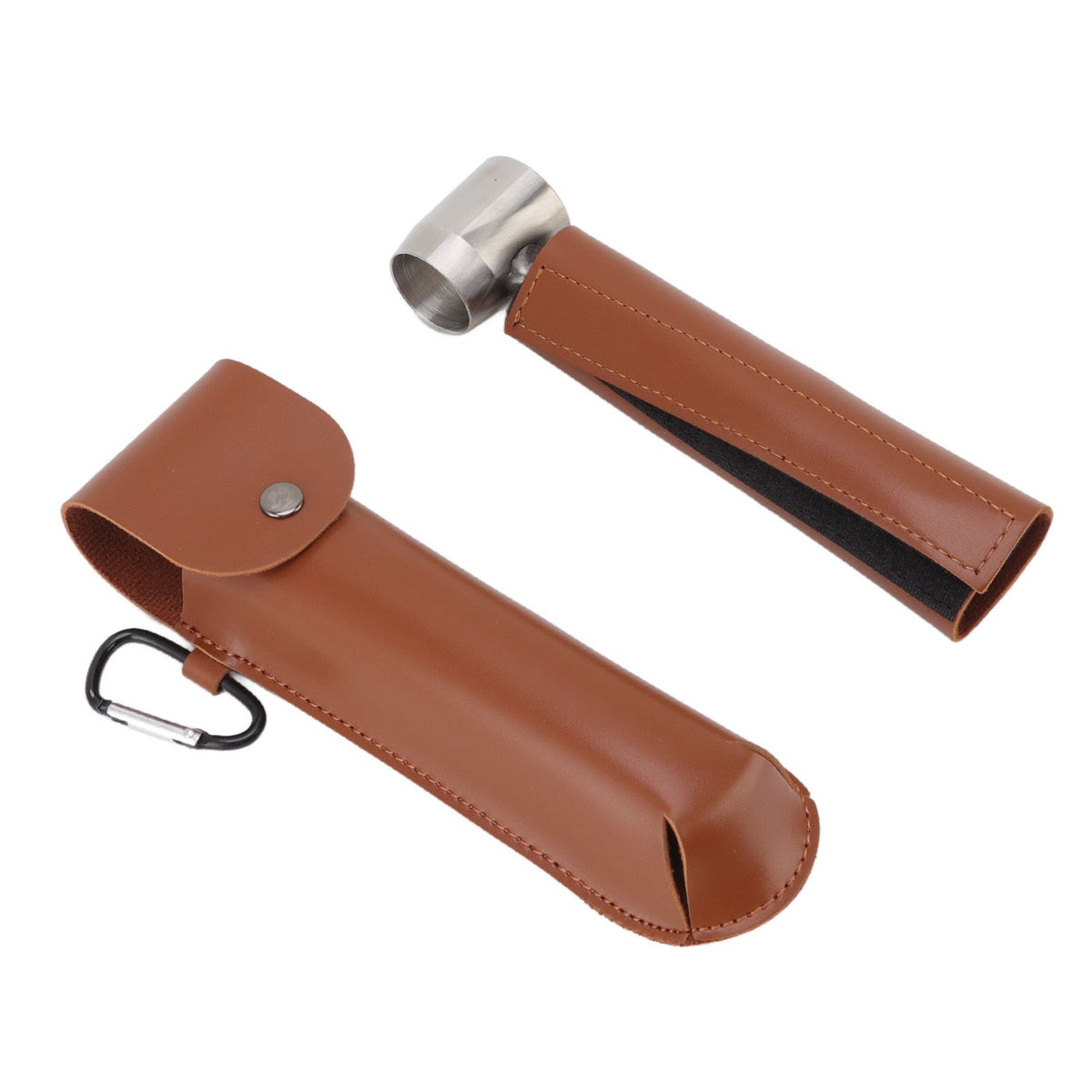 Manual Wood Auger Wrench Hand Survival Auger Wrench Multifunctional Woodworking Punch Tools Brown PU Leather Case