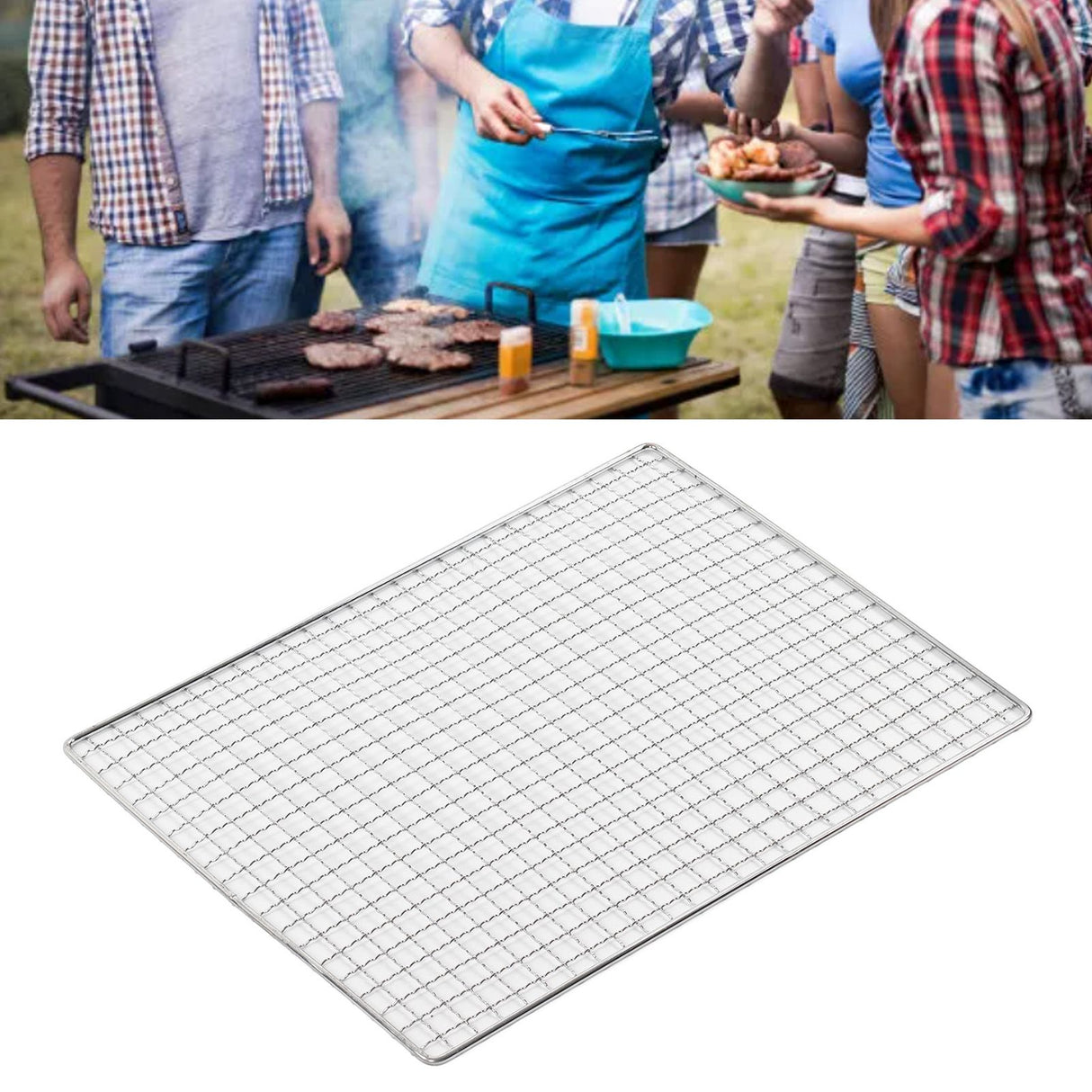 Barbecue Wire Mat Rust Proof Stainless Steel Multi Functional BBQ Grill Mat for Home Picnics Camping