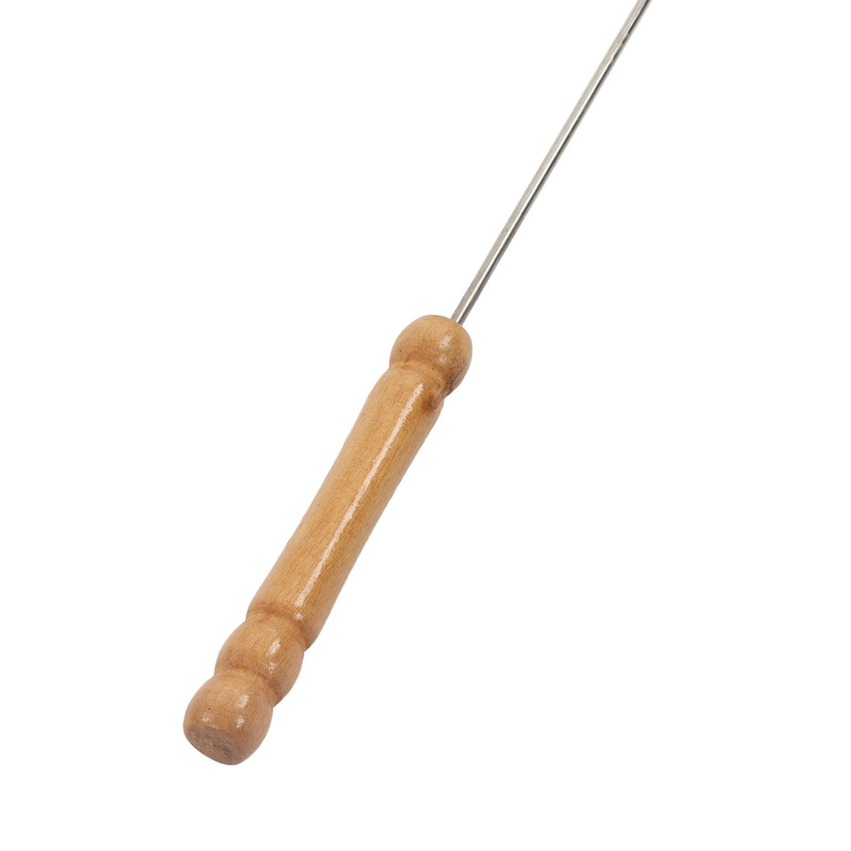 10pcs Barbecue Skewers Wooden Handle Stainless Steel BBQ Kabob Sticks for Outdoor Barbecue 11.8in