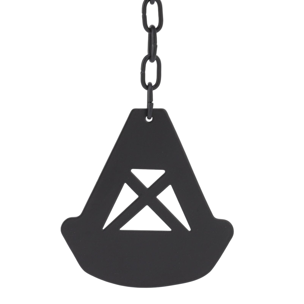 Triangular Wind Chimes Courtyard Bell Pendant Home Decoration Iron Black with Hanging Ring for Garden