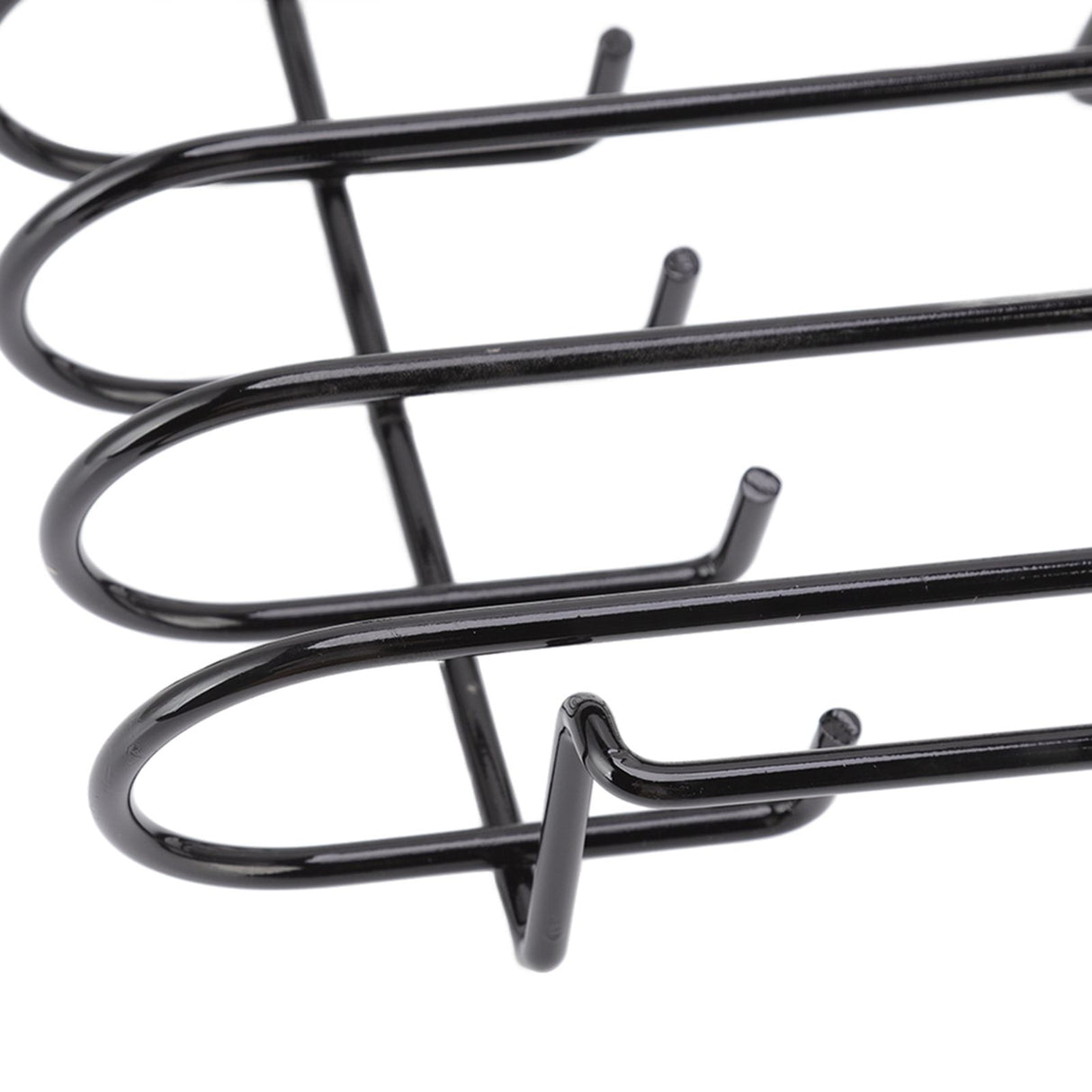 Rib Rack 4 Rows Capacity Compact Portable Iron Material Black Durable Reusable Barbecue Standing Rib Rack for Camping