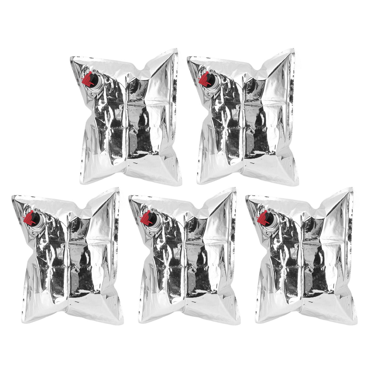 5Pcs Emergency Water Jug Bags with Spigot Foldable Beverage Insulation Drinking Water Storage Bag 5L