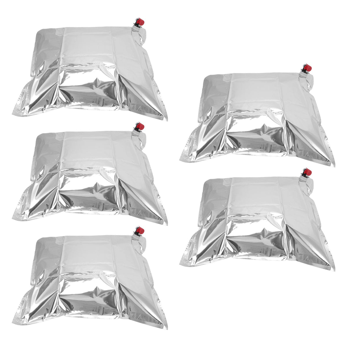 5Pcs Emergency Water Jug Bags with Spigot Foldable Beverage Insulation Drinking Water Storage Bag 15L