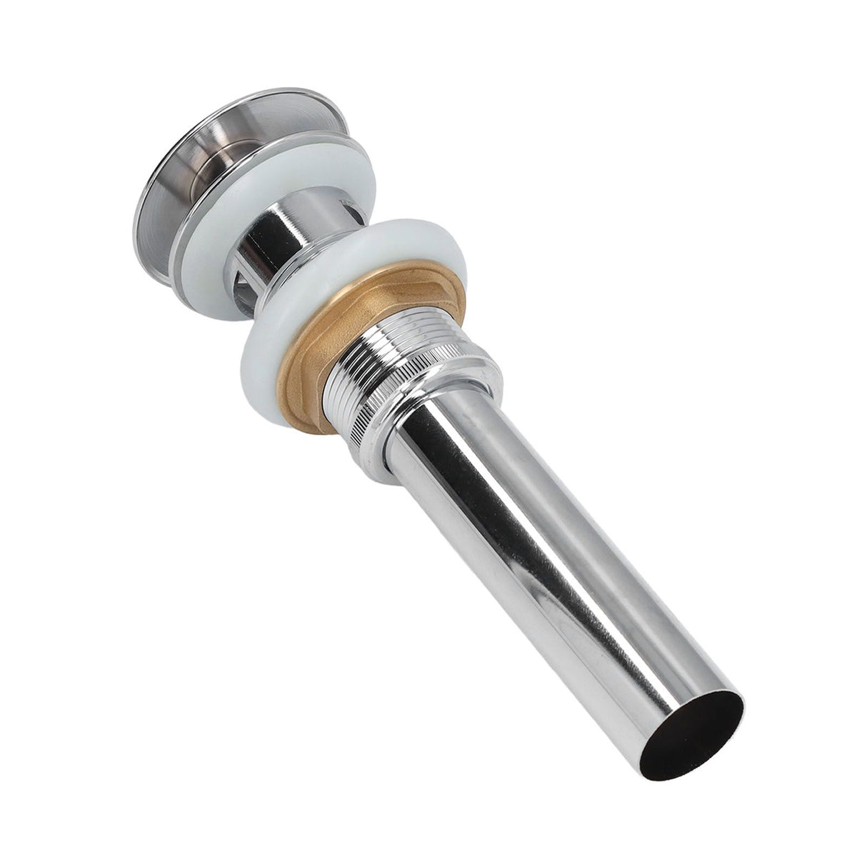 Sink Drain Stopper Copper Stainless Steel Bathroom Wash Basin Sink Drain Part for Home KitchenSilver with Overflow