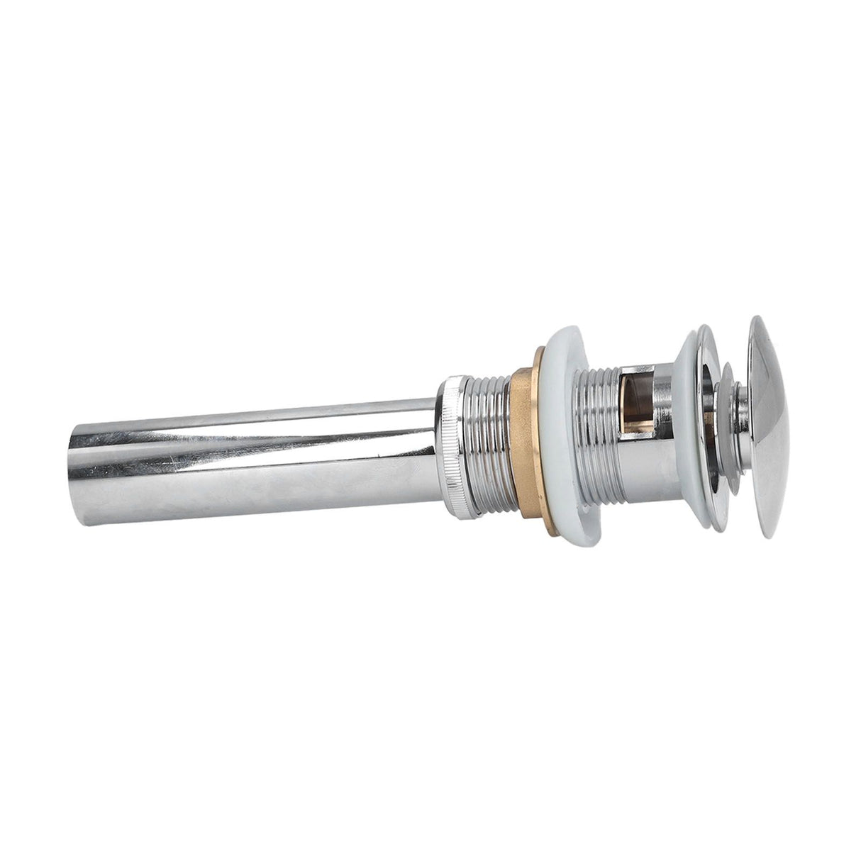 Sink Drain Stopper Copper Stainless Steel Bathroom Wash Basin Sink Drain Part for Home KitchenSilver with Overflow
