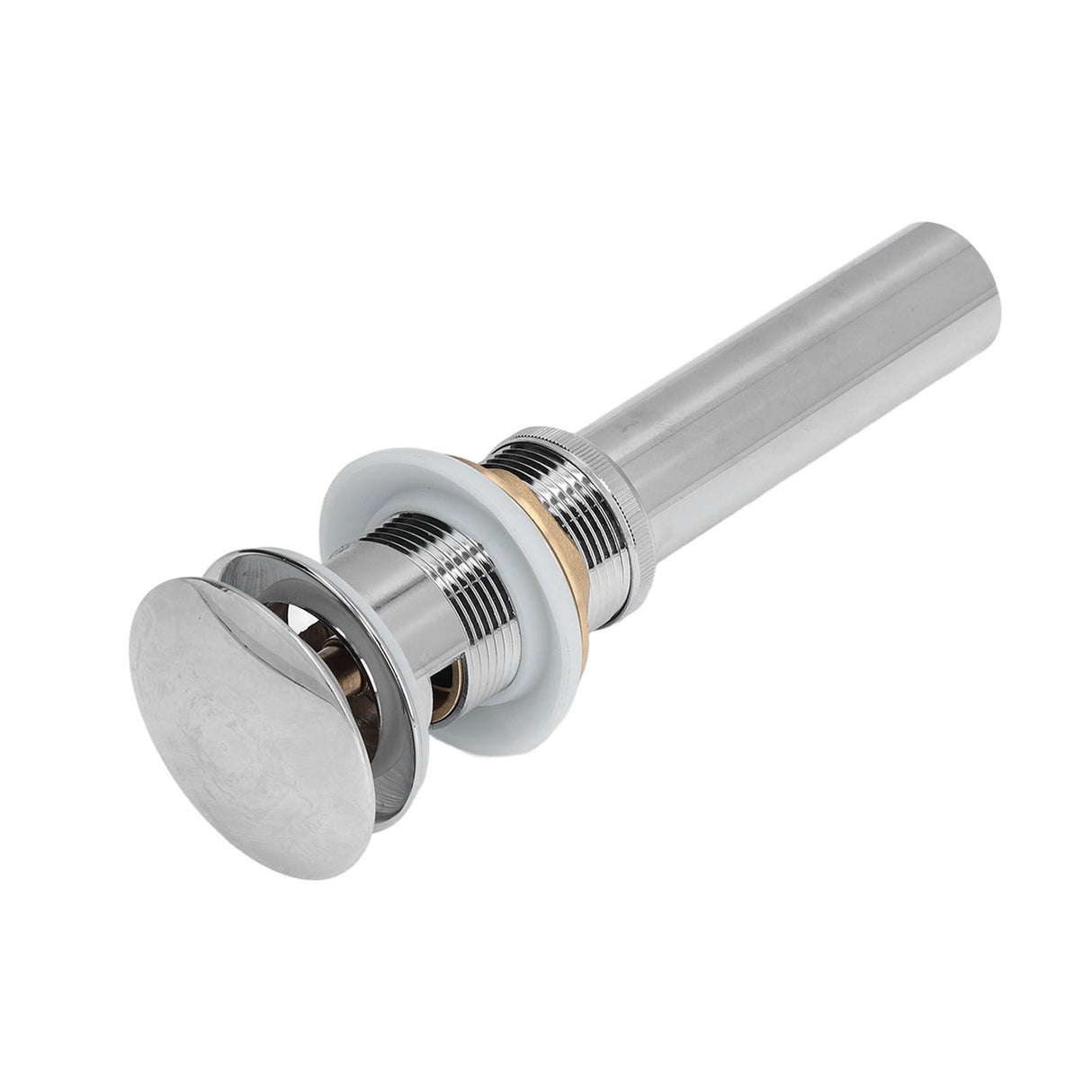 Sink Drain Stopper Copper Stainless Steel Bathroom Wash Basin Sink Drain Part for Home KitchenSilver with Overflow