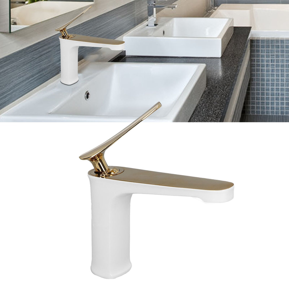 G1/2 Water Faucet Brass Sink Bath Single Handle Mixer Tap Bathroom Lavatory Wash Basin Faucet