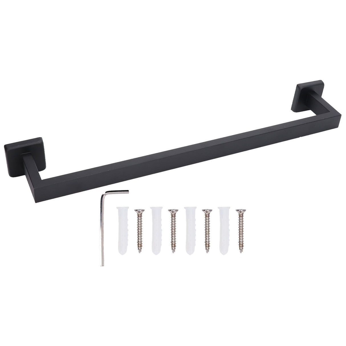 Hand Towel Holder Black Stainless Steel Fashion Design High Hardness Durable Stable Easy Installation Towel Bar