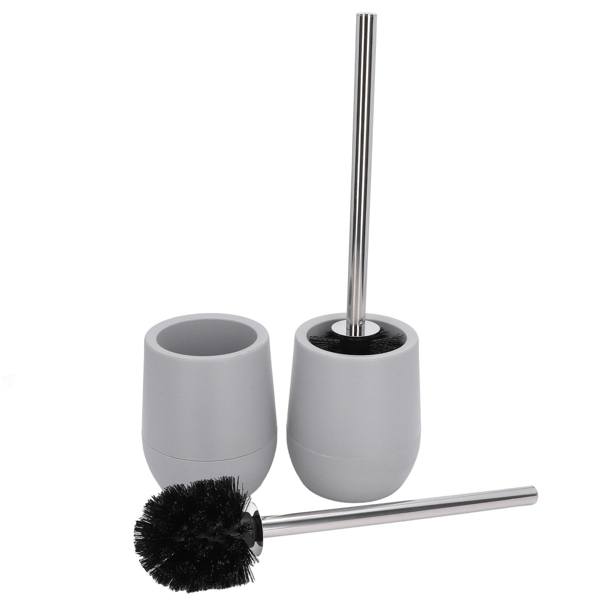 2sets Toilet Bowl Cleaner Brush Lockable Thread Convenient Practical Efficient Safe Reliable Durable Cleaning ToolsGray (2pcs/inner Box)