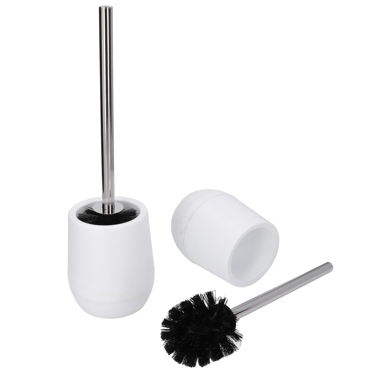 2sets Toilet Bowl Cleaner Brush Lockable Thread Convenient Practical Efficient Safe Reliable Durable Cleaning ToolsWhite (2pcs/inner Box)