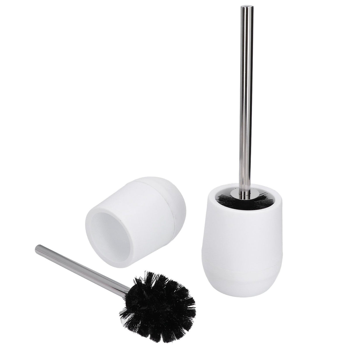 2sets Toilet Bowl Cleaner Brush Lockable Thread Convenient Practical Efficient Safe Reliable Durable Cleaning ToolsWhite (2pcs/inner Box)