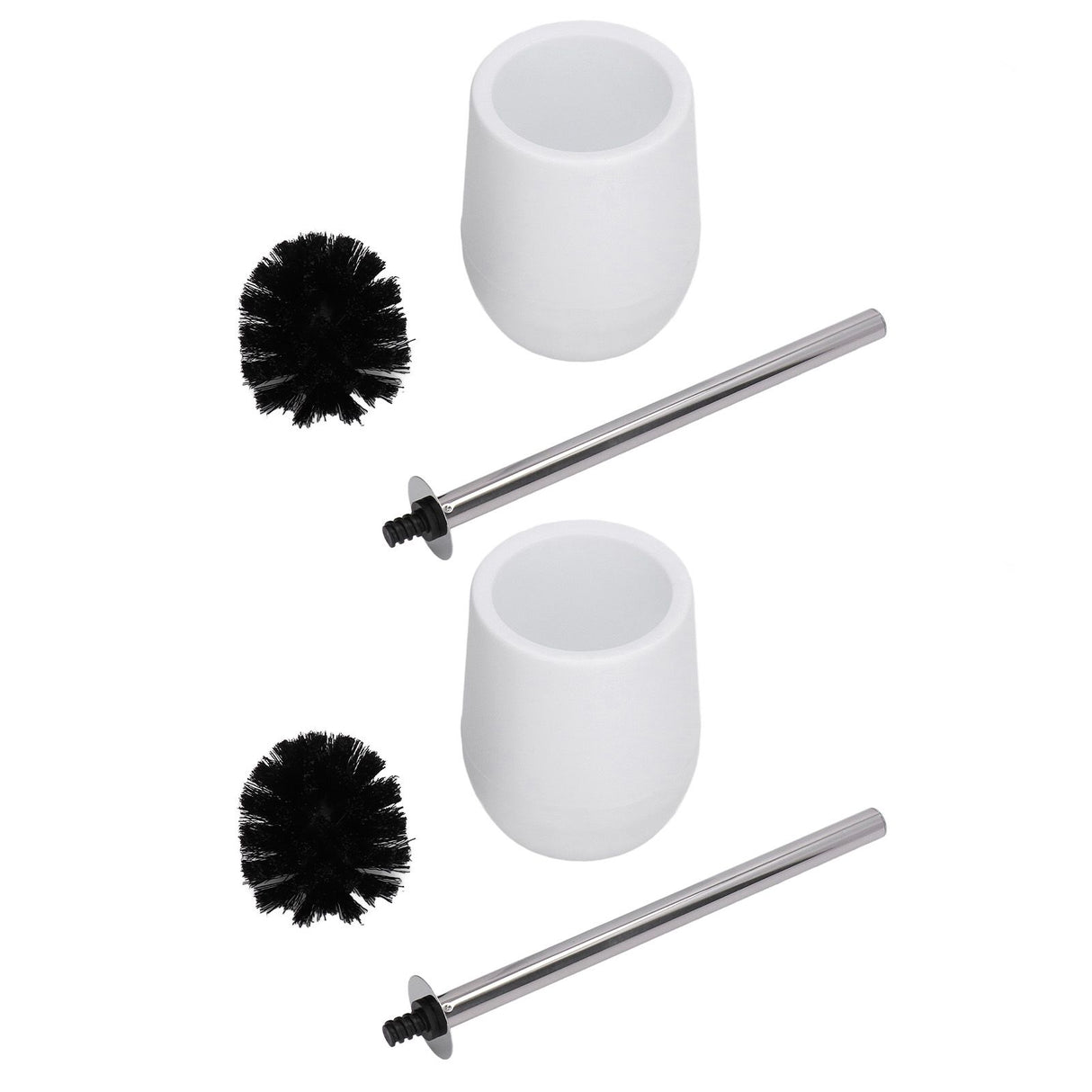 2sets Toilet Bowl Cleaner Brush Lockable Thread Convenient Practical Efficient Safe Reliable Durable Cleaning ToolsWhite (2pcs/inner Box)