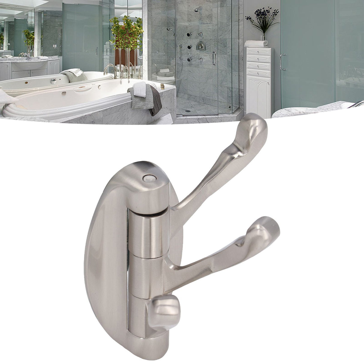 3 Clothes Hook Zinc Alloy Heavy Duty Coat Hook with Round Base for Bedroom Bathroom Closet