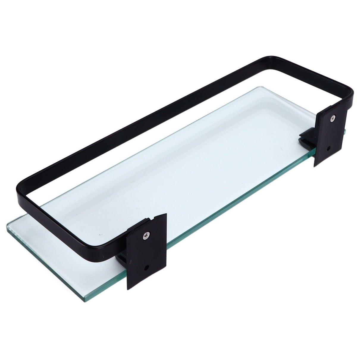 Bathroom Rack Thickened Durable Large Storage Space Strong Load Bearing Capacity Single Layer Black Shelf