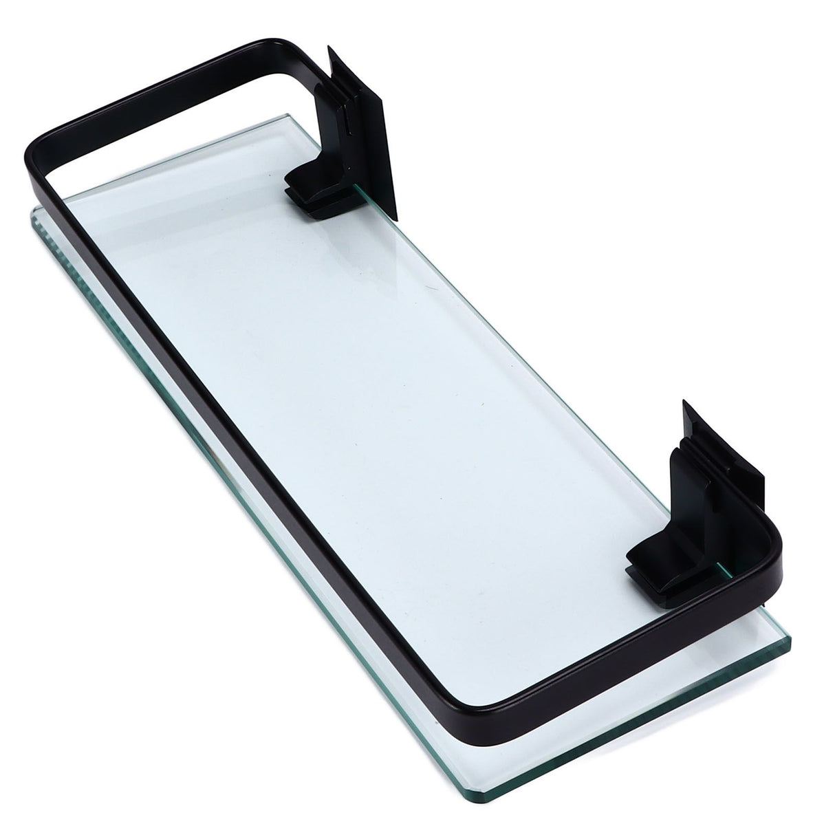 Bathroom Rack Thickened Durable Large Storage Space Strong Load Bearing Capacity Single Layer Black Shelf