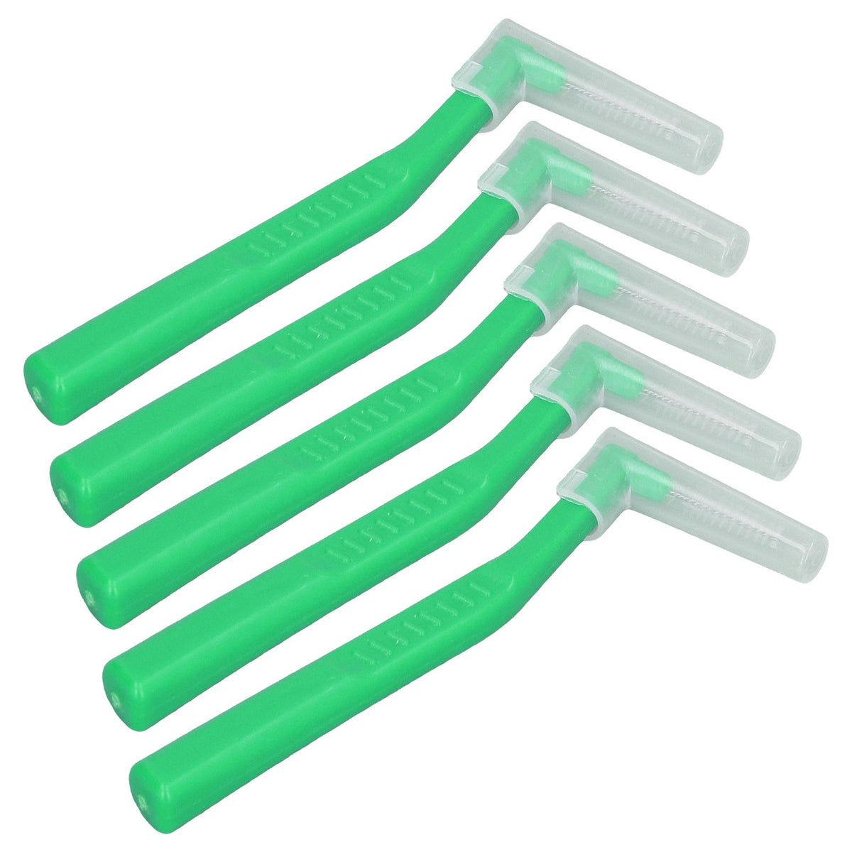 5pcs L Shaped Interdental Brushes Effective Cleaning Plaque Removal Braces Brush for Tooth Care Green