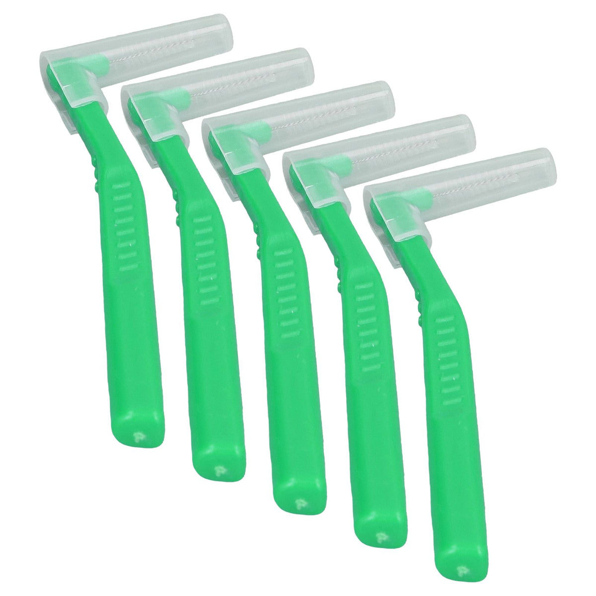 5pcs L Shaped Interdental Brushes Effective Cleaning Plaque Removal Braces Brush for Tooth Care Green