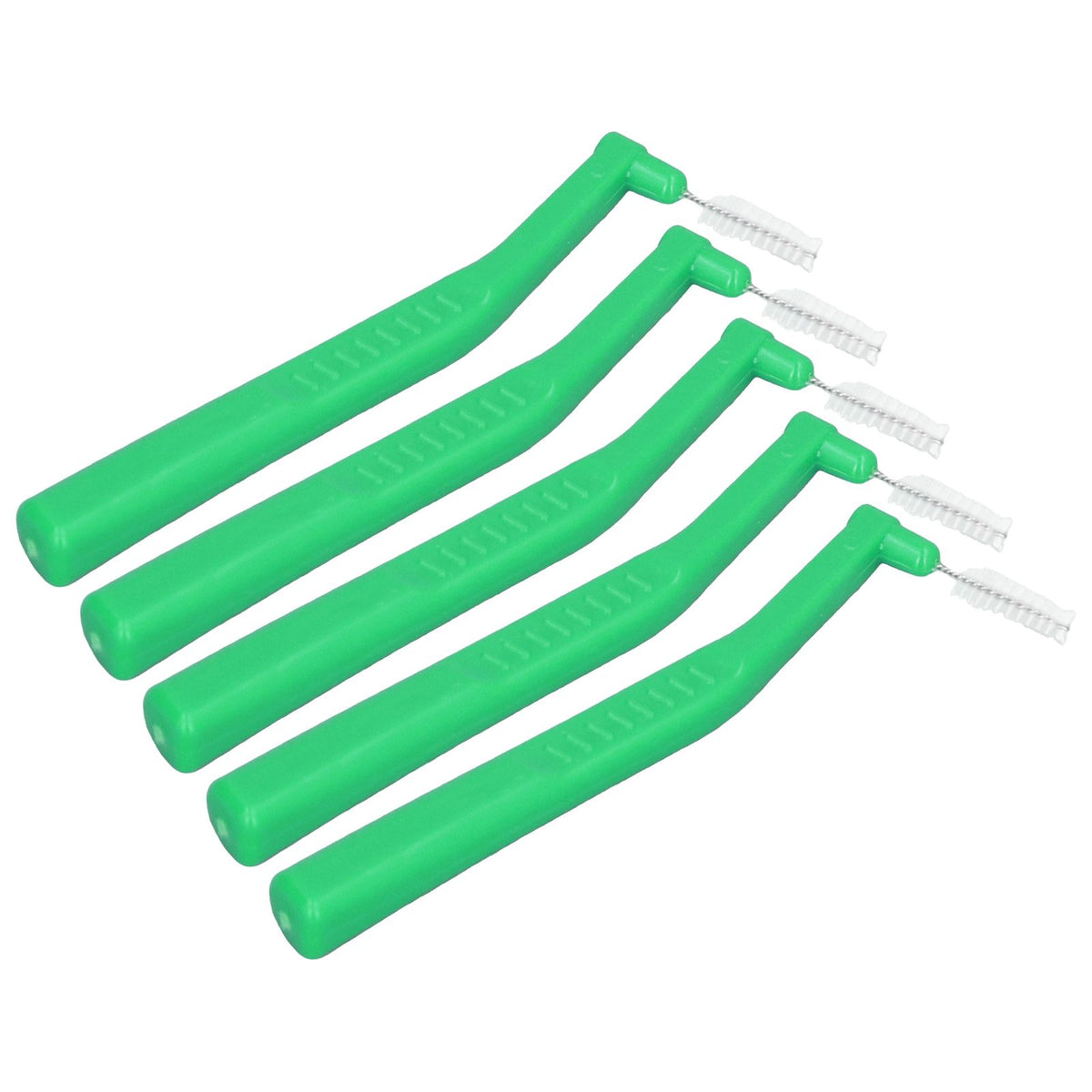 5pcs L Shaped Interdental Brushes Effective Cleaning Plaque Removal Braces Brush for Tooth Care Green