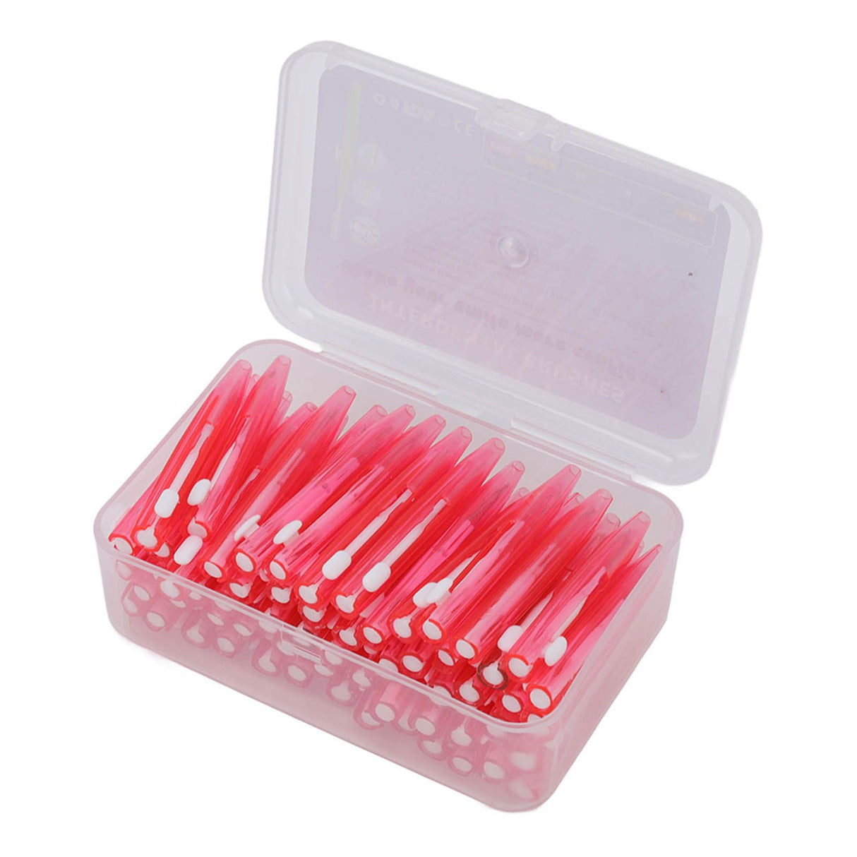 60Pcs Interdental Brush Practical Slim Braces Cleaner with PP Handle for Adults Children Orthodontic Care Pink