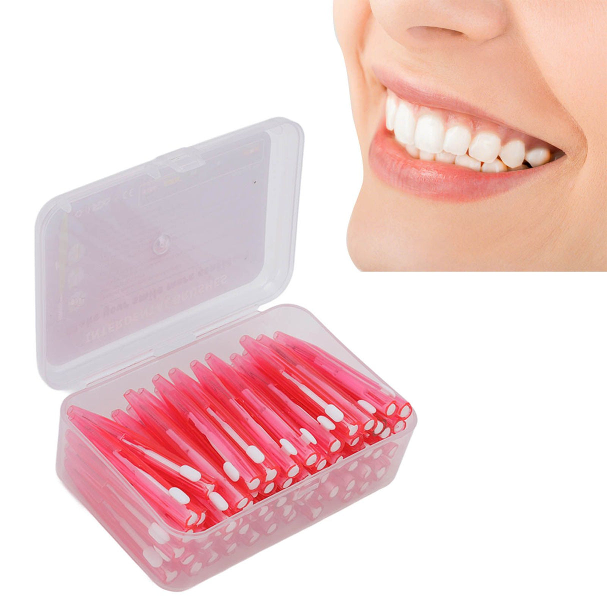 60Pcs Interdental Brush Practical Slim Braces Cleaner with PP Handle for Adults Children Orthodontic Care Pink